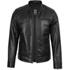 image:imageDecrum Real Lambskin Casual Leather Jacket Men with Removeable HoodDdge  Black Men Hooded Jacket