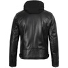 image:imageDecrum Real Lambskin Casual Leather Jacket Men with Removeable HoodDdge  Black Men Hooded Jacket