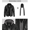 image:imageDecrum Real Lambskin Casual Leather Jacket Men with Removeable HoodFrndle  Black Leather Jacket Men