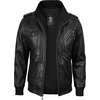 image:imageDecrum Real Lambskin Casual Leather Jacket Men with Removeable HoodFrndle  Black Leather Jacket Men