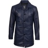 image:imageDecrum Real Lambskin Leather Car Coat Mid Length Long Jackets For MenBlue
