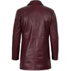 image:imageDecrum Real Lambskin Leather Car Coat Mid Length Long Jackets For MenBurgundy New