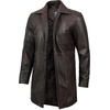 image:imageDecrum Real Lambskin Leather Car Coat Mid Length Long Jackets For MenDistressed Brown