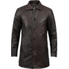 image:imageDecrum Real Lambskin Leather Car Coat Mid Length Long Jackets For MenDistressed Brown