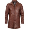 image:imageDecrum Real Lambskin Leather Car Coat Mid Length Long Jackets For MenTan