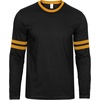 image:imageDecrum Ringer Shirts Men  Crew Neck Stripe Long Sleeves Tee ShirtsBlack  Yellow 2 Stripes Long Sleeve