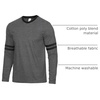 image:imageDecrum Ringer Shirts Men  Crew Neck Stripe Long Sleeves Tee ShirtsCharcoal  2 Stripes Long Sleeve