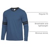image:imageDecrum Ringer Shirts Men  Crew Neck Stripe Long Sleeves Tee ShirtsDenim Blue  2 Stripes Long Sleeve