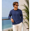 image:imageDecrum Ringer Shirts Men  Crew Neck Stripe Long Sleeves Tee ShirtsDenim Blue  2 Stripes Long Sleeve