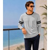 image:imageDecrum Ringer Shirts Men  Crew Neck Stripe Long Sleeves Tee ShirtsHeather Gray  2 Stripes Long Sleeve