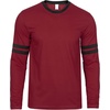 image:imageDecrum Ringer Shirts Men  Crew Neck Stripe Long Sleeves Tee ShirtsMaroon  2 Stripes Long Sleeve