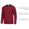 image:imageDecrum Ringer Shirts Men  Crew Neck Stripe Long Sleeves Tee ShirtsMaroon  2 Stripes Long Sleeve