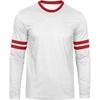 image:imageDecrum Ringer Shirts Men  Crew Neck Stripe Long Sleeves Tee ShirtsWhite  Red 2 Stripes Long Sleeve