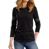 image:imageDecrum Ringer Shirts Women  Crew Neck Stripe Long Sleeves Tops amp TeesBlack  Charcoal
