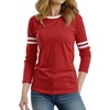 image:imageDecrum Ringer Shirts Women  Crew Neck Stripe Long Sleeves Tops amp TeesRed  White