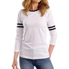 image:imageDecrum Ringer Shirts Women  Crew Neck Stripe Long Sleeves Tops amp TeesWhite  Black