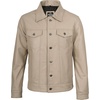 image:imageDecrum Trucker Leather Jacket Men  Vintage Style Real Lambskin Leather Jackets for Men with Button ClosureBeige