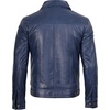 image:imageDecrum Trucker Leather Jacket Men  Vintage Style Real Lambskin Leather Jackets for Men with Button ClosureBlue