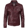 image:imageDecrum Trucker Leather Jacket Men  Vintage Style Real Lambskin Leather Jackets for Men with Button ClosureBurgundy