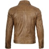image:imageDecrum Trucker Leather Jacket Men  Vintage Style Real Lambskin Leather Jackets for Men with Button ClosureCamel