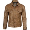 image:imageDecrum Trucker Leather Jacket Men  Vintage Style Real Lambskin Leather Jackets for Men with Button ClosureCamel