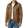 image:imageDecrum Trucker Leather Jacket Men  Vintage Style Real Lambskin Leather Jackets for Men with Button ClosureCamel With Dark Brown