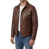 image:imageDecrum Trucker Leather Jacket Men  Vintage Style Real Lambskin Leather Jackets for Men with Button ClosureCognac Wax