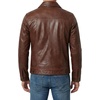image:imageDecrum Trucker Leather Jacket Men  Vintage Style Real Lambskin Leather Jackets for Men with Button ClosureCognac Wax