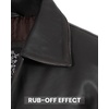 image:imageDecrum Trucker Leather Jacket Men  Vintage Style Real Lambskin Leather Jackets for Men with Button ClosureDark Brown Ruboff
