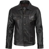 image:imageDecrum Trucker Leather Jacket Men  Vintage Style Real Lambskin Leather Jackets for Men with Button ClosureDark Brown Ruboff