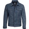 image:imageDecrum Trucker Leather Jacket Men  Vintage Style Real Lambskin Leather Jackets for Men with Button ClosureDistress Washed Blue New