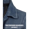 image:imageDecrum Trucker Leather Jacket Men  Vintage Style Real Lambskin Leather Jackets for Men with Button ClosureDistress Washed Blue New