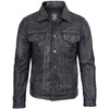 image:imageDecrum Trucker Leather Jacket Men  Vintage Style Real Lambskin Leather Jackets for Men with Button ClosureDistressed Washed Black New