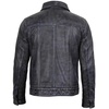 image:imageDecrum Trucker Leather Jacket Men  Vintage Style Real Lambskin Leather Jackets for Men with Button ClosureDistressed Washed Black New