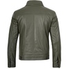 image:imageDecrum Trucker Leather Jacket Men  Vintage Style Real Lambskin Leather Jackets for Men with Button ClosureMilitary Green