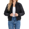 image:imageDecrum Womens Black Raglan Sleeve Casual Bomber JacketBlack