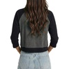 image:imageDecrum Womens Cropped Raglan Sleeve Crew Neck T ShirtsCharcoal Grey and Black  Womens Cropped Raglan 34 Sleeve