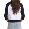 image:imageDecrum Womens Cropped Raglan Sleeve Crew Neck T ShirtsWhite and Black  Womens Cropped Raglan 34 Sleeve