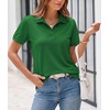 image:imageDecrum Womens Polo Shirts Short Sleeve Casual Office Fashion Collared TeeGreen Womens Rib Polo Shirt