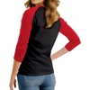 image:imageDecrum Womens Raglan Shirt  34 Length Sleeve V Neck Baseball Tops amp TeesBlack Red