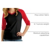image:imageDecrum Womens Raglan Shirt  34 Length Sleeve V Neck Baseball Tops amp TeesBlack Red