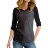 image:imageDecrum Womens Raglan Shirt  34 Length Sleeve V Neck Baseball Tops amp TeesCharcoal Black