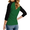 image:imageDecrum Womens Raglan Shirt  34 Length Sleeve V Neck Baseball Tops amp TeesGreen Black