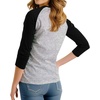 image:imageDecrum Womens Raglan Shirt  34 Length Sleeve V Neck Baseball Tops amp TeesHeather Grey Black