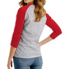 image:imageDecrum Womens Raglan Shirt  34 Length Sleeve V Neck Baseball Tops amp TeesHeather Grey Red