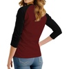 image:imageDecrum Womens Raglan Shirt  34 Length Sleeve V Neck Baseball Tops amp TeesMaroon Black