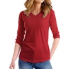 image:imageDecrum Womens Raglan Shirt  34 Length Sleeve V Neck Baseball Tops amp TeesRed