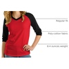 image:imageDecrum Womens Raglan Shirt  34 Length Sleeve V Neck Baseball Tops amp TeesRed Black