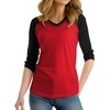 image:imageDecrum Womens Raglan Shirt  34 Length Sleeve V Neck Baseball Tops amp TeesRed Black