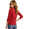 image:imageDecrum Womens Waffle Raglan 34 Sleeve Crew Neck TopsRed